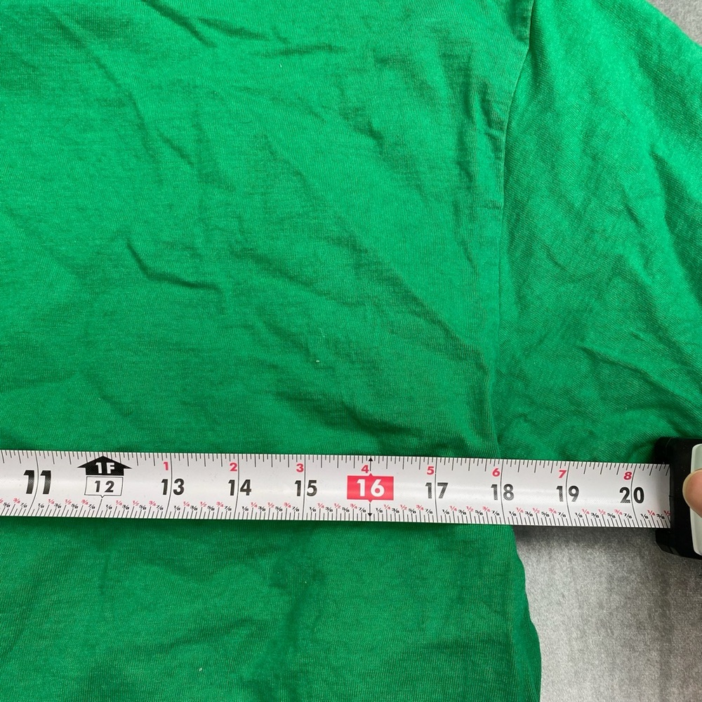 Adidas Logo T‎ Shirt Green Big Logo Tee Mens Large - Picture 8 of 9